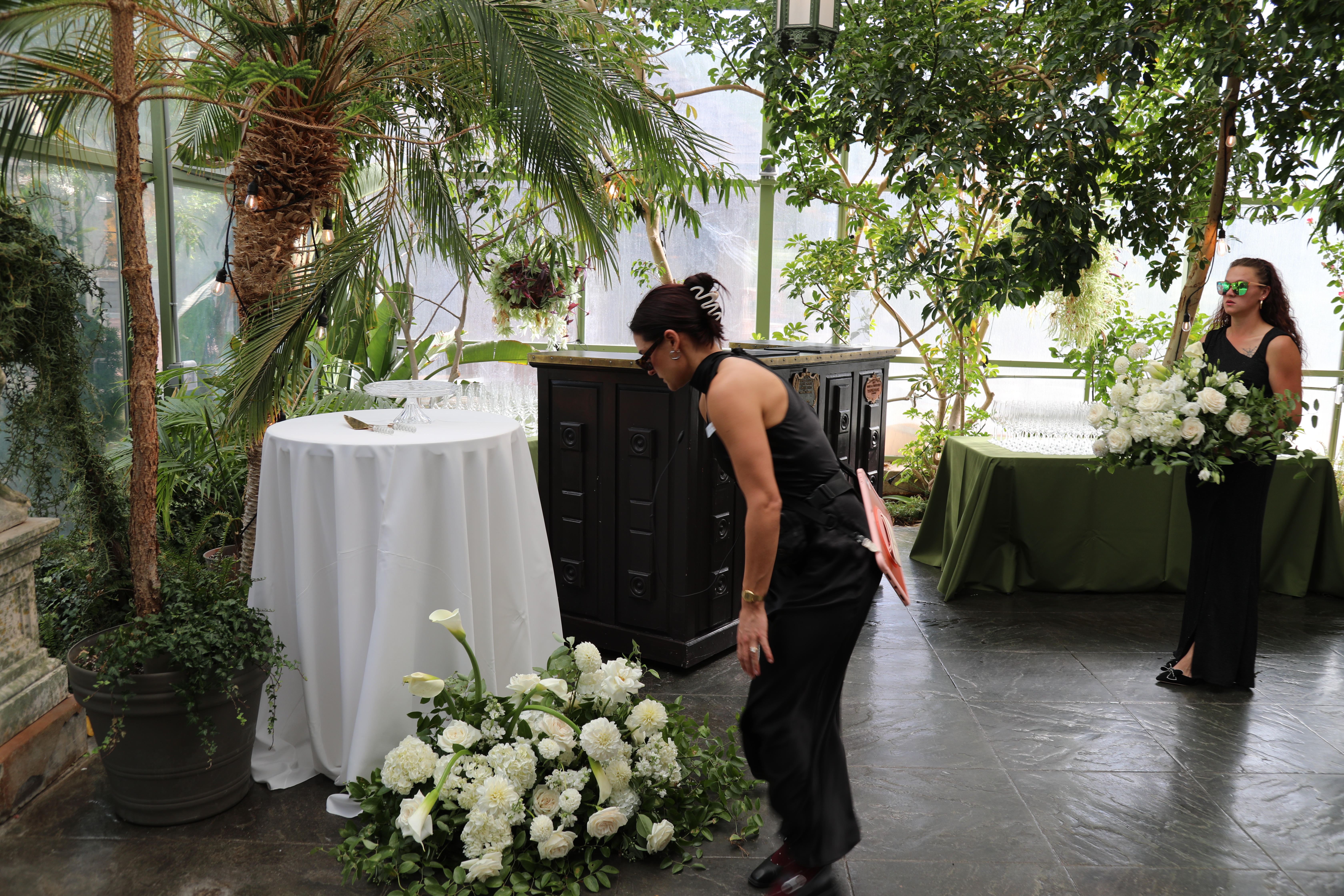 Allie and James floral reception setup