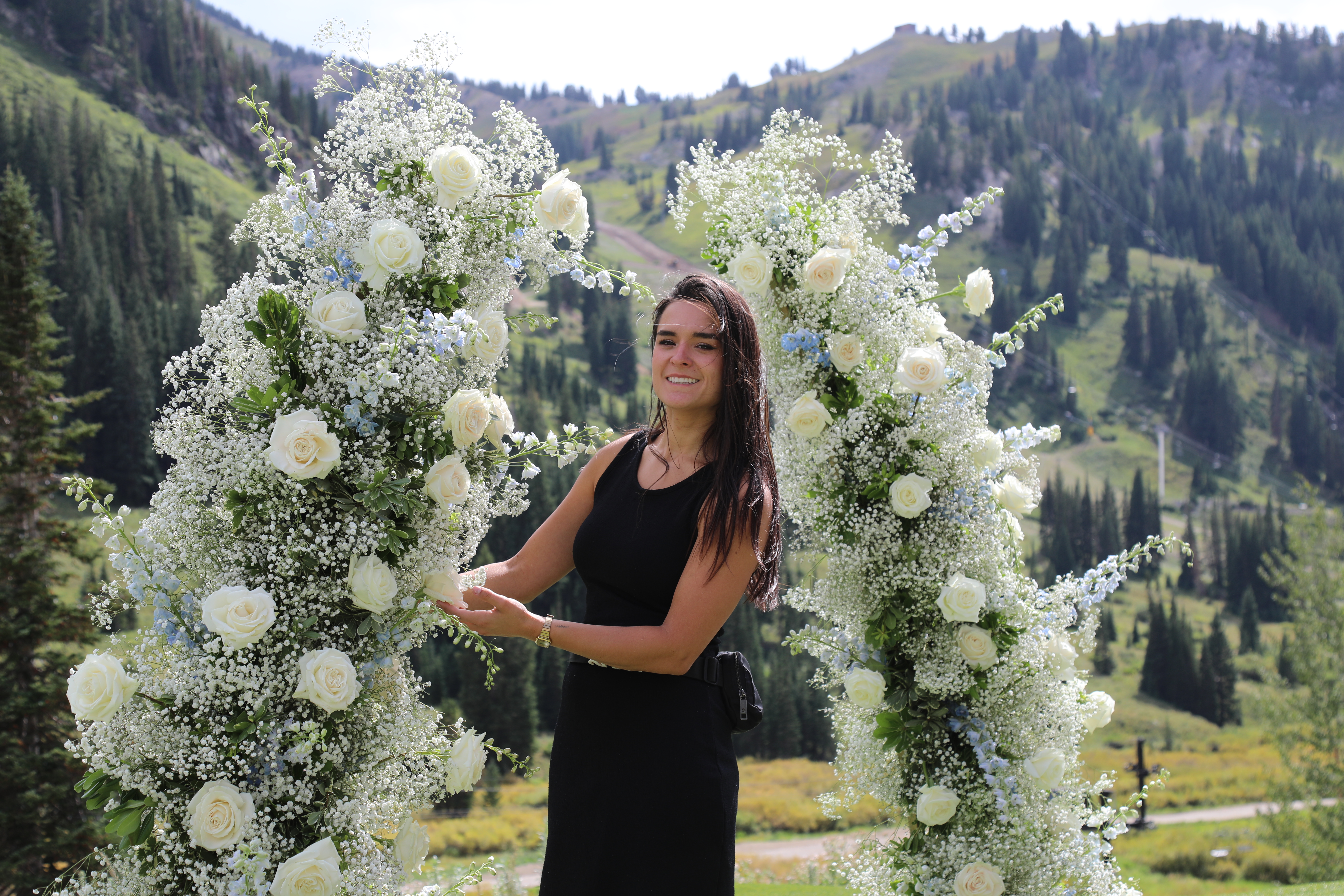 Baylee and Grant ceremony arch setup